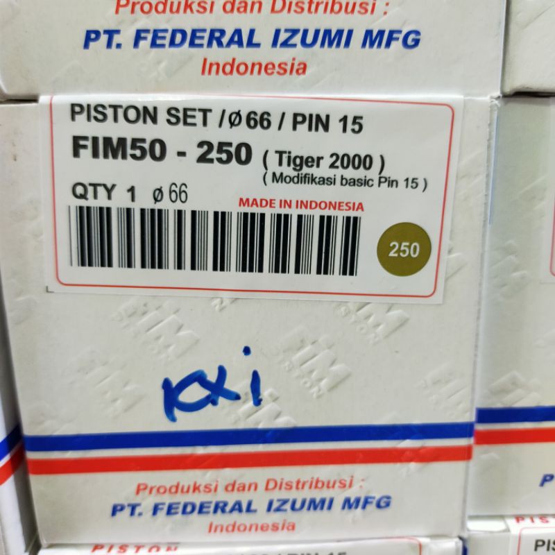 PISTON SEHER KIT SET FIM 50 ukuran 63,5 64 64,5 65 65,5 66 66,5 mm pen pin 15 mm HONDA TIGER 2000-OS 250