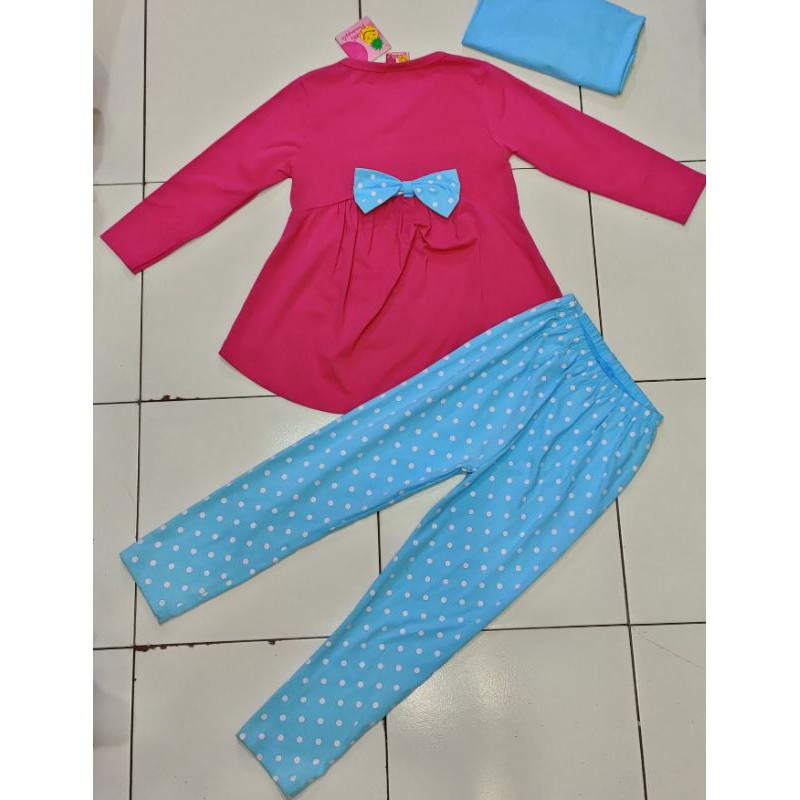 ( LP. 991-4 ) LITTLE PINEAPPLE  Setelan Little Pony Hijab No.4(3-4th)