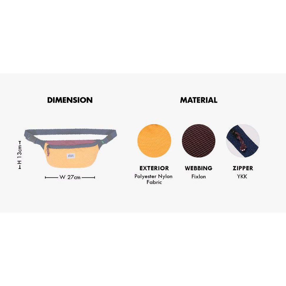 HARGA PROMO Waist Bag Visval Rush Yellow - SlingBag Original Visval - Tas Selempang - Sling Bag -