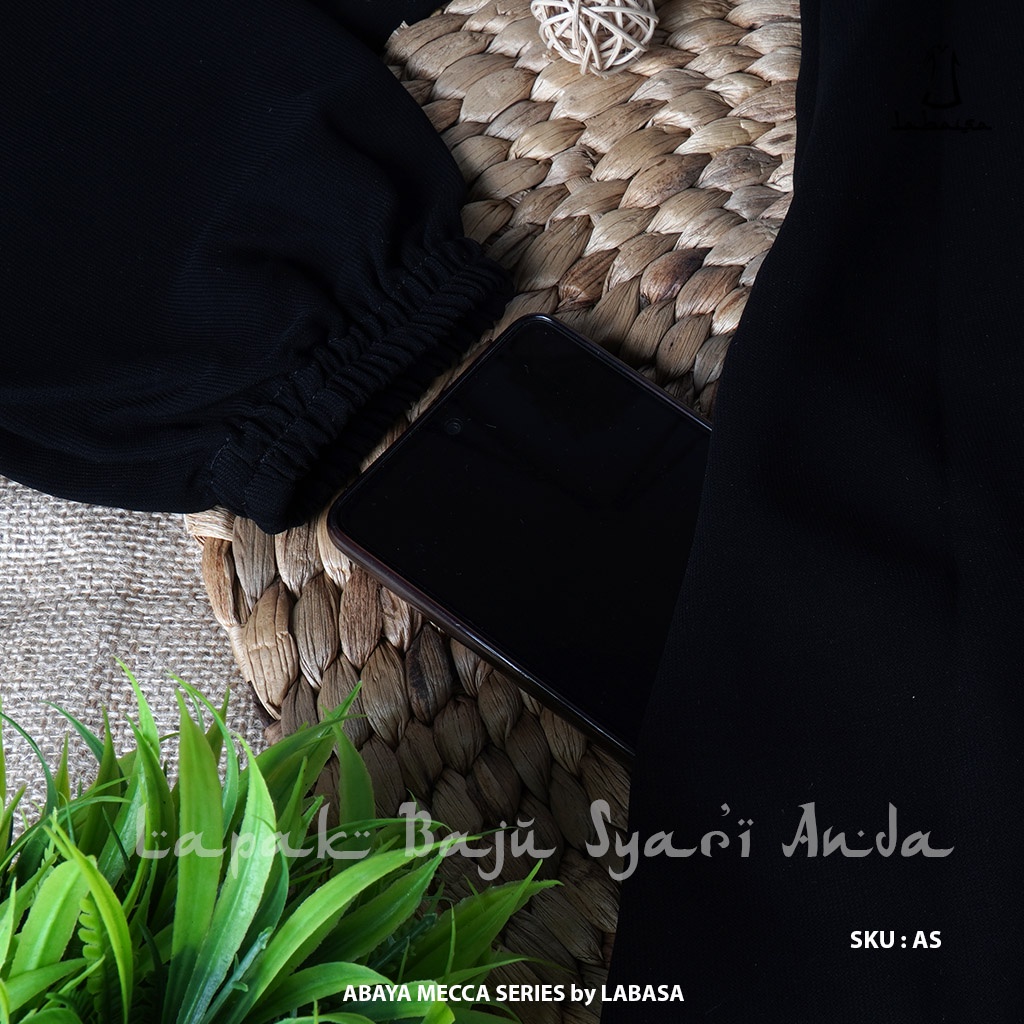 Gamis Abaya Hitam Polos Mecca Series dan Aneka Warna - Labasa Ori | Abaya Jetblack