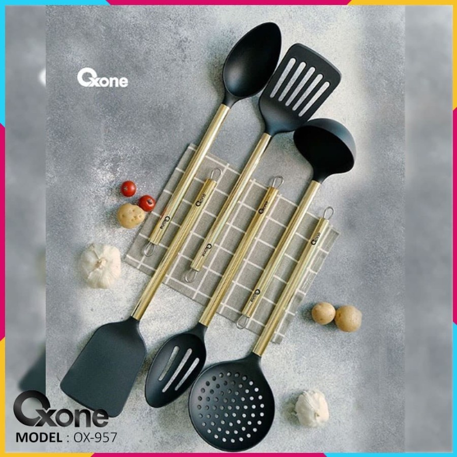 Oxone Rosegold Kitchen Tools OX-957 - Spatula Set Mewah