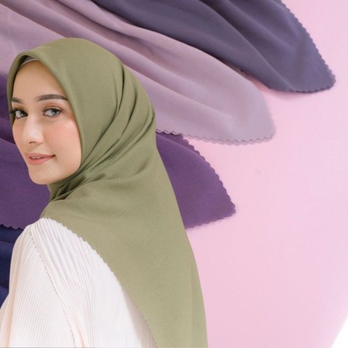 Kerudung Segiempat Lasercut Bella PollyCotton Hijab Segi Empat Bella Lasercut Jilbab Bella Nayla Hijab