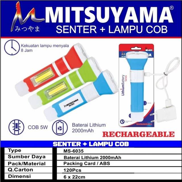 Senter Tangan + Lampu COB MS-6035 MITSUYAMA