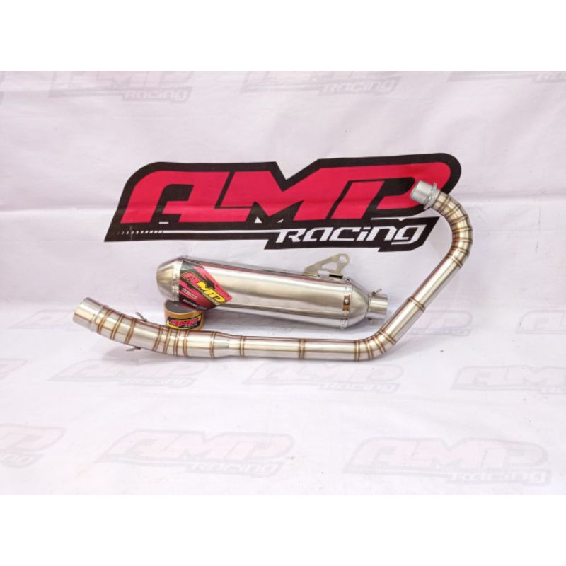 Knalpot racing Tiger - slincer model kapsul full stainless original AMP RACING