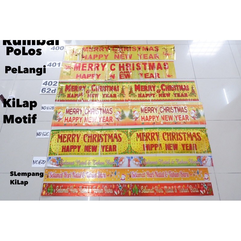 Dekorasi natal Rumbai Tulisan merry christmas 2meter kode 402 / 62b / 62c