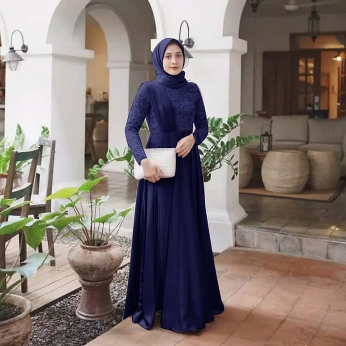 STEVIA DRESS Bahan Velvet Pakaina Wanita Gamis Panjang Terusan Gamis Wanita Dress Mulim Terbaru