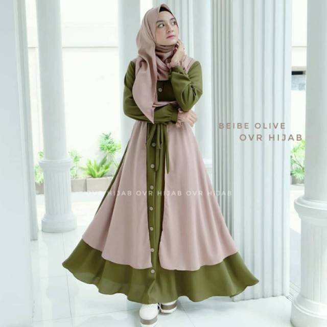 Gamis Brokat & Khimar Nayla Syar'I Ori Yusha Ilyasa | Aysila  |  Zaza