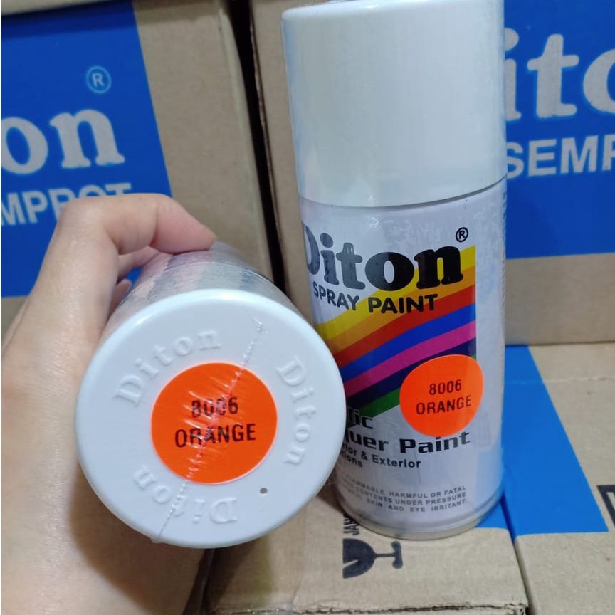 Pilox Cat Semprot DITON Spray Paint Acrylic Lacquer Paint - 8006 ORANGE / Stabilo Orange / Fluorescent Orange (150cc/Kecil)