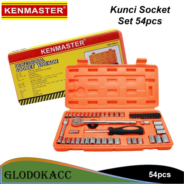 Socket Set 54 pcs Original Kenmaster Kunci Sock/sok Obeng Set Serba Guna