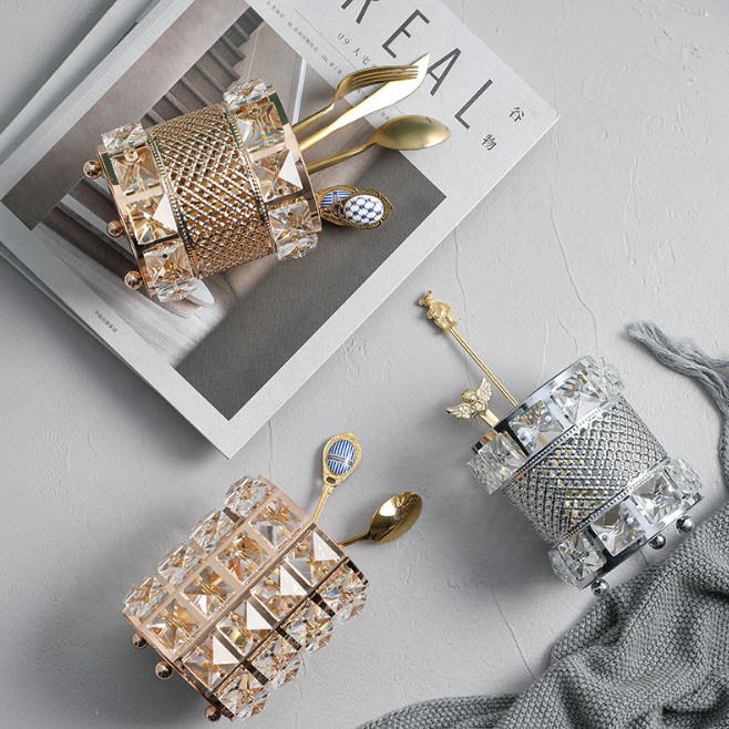Grosir - 7028 Tempat Kuas Makeup Kristal / Brush Holder Crystal / Brush Storage / Tempat Pena