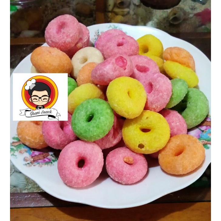 Donat kering pelangi/Donat warna warni 250gr