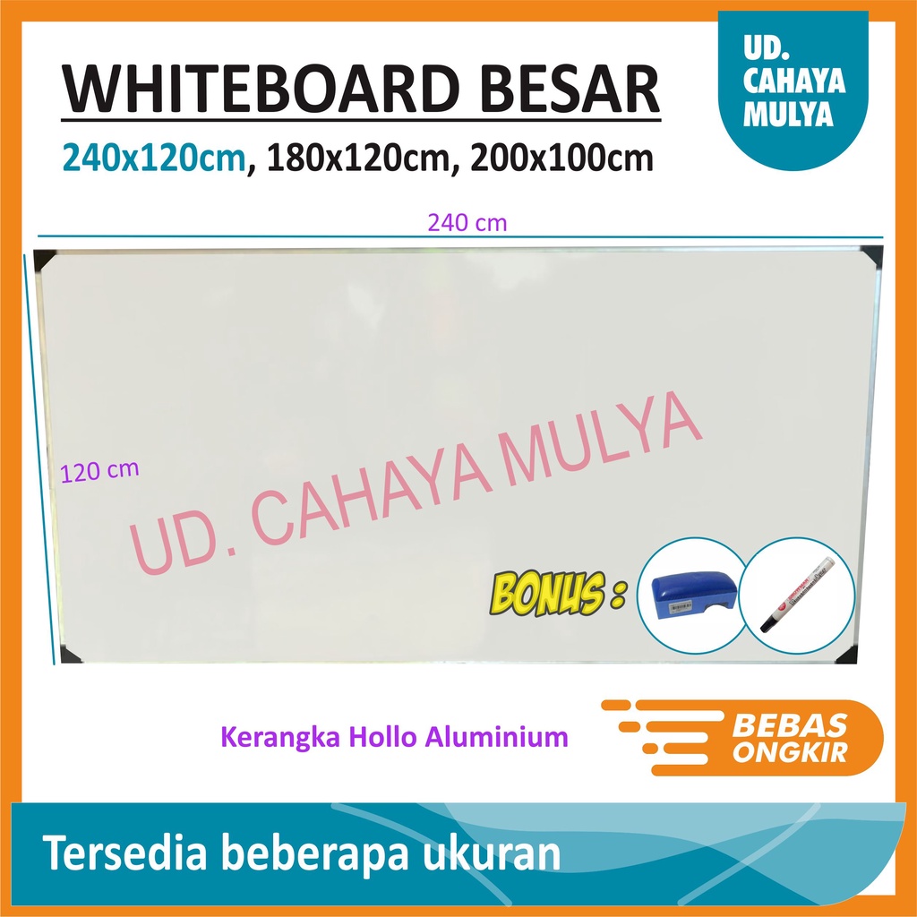 

Papan Tulis Whiteboard Besar 240x120cm