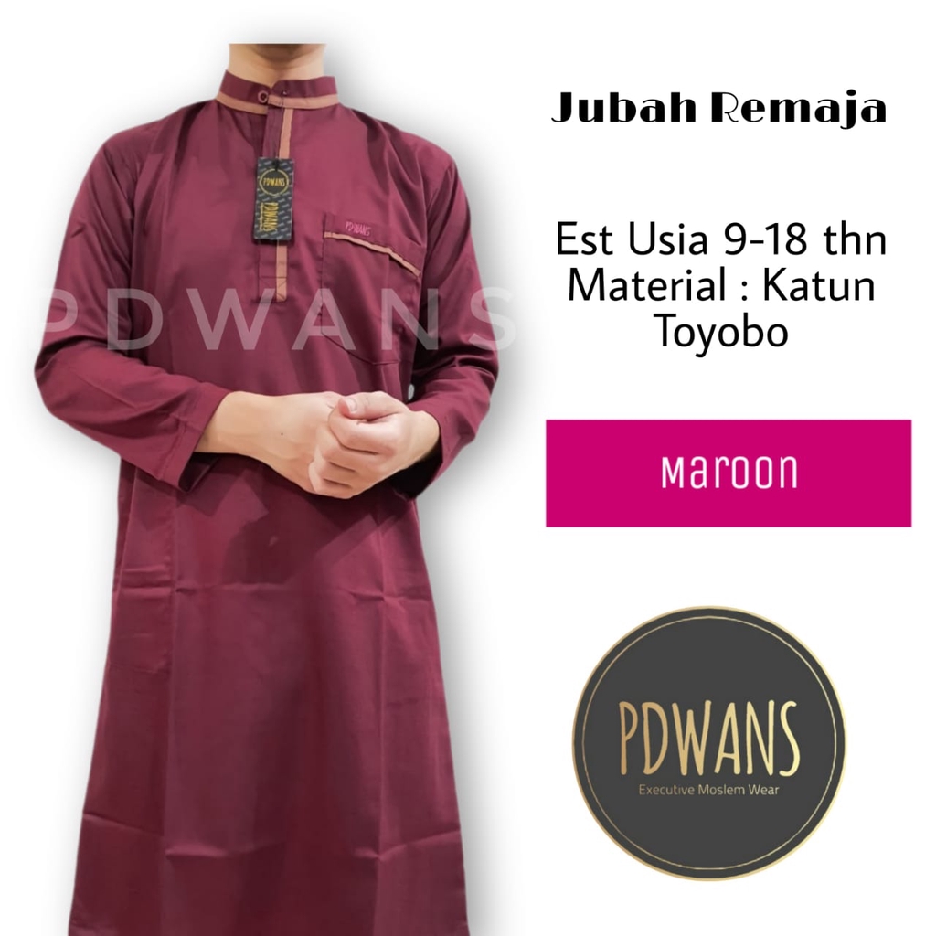 JUBAH ANAK REMAJA TANGGUNG Baju Muslim Anak Jubah Gamis Seri Warna PDWANS