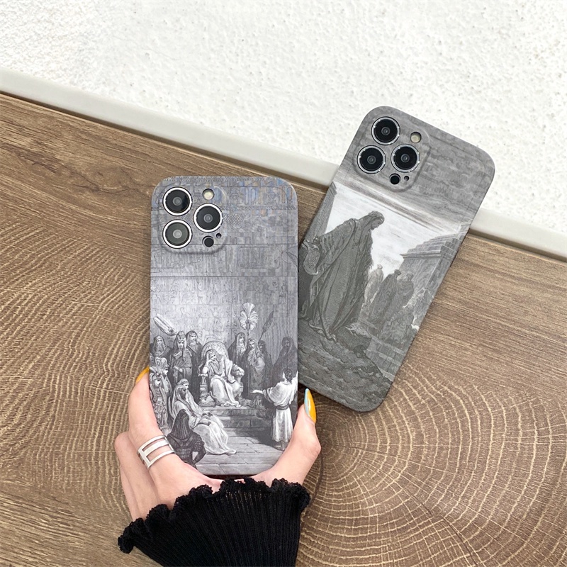 Case Motif Lukisan Minyak Abstrak Tahan Banting Anti Jatuh Untuk Iphone X XS MAX 11 Pro MAX 12 13 Pro MAX