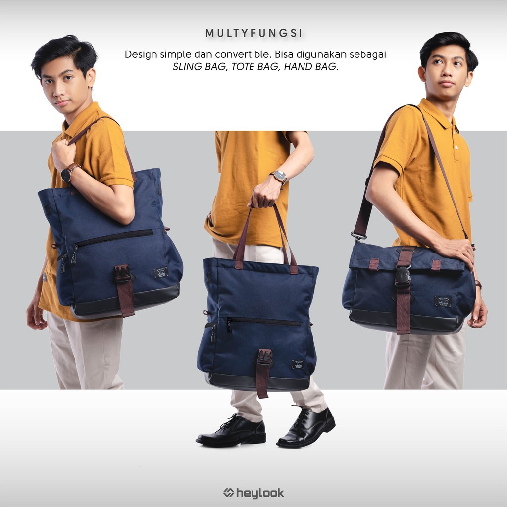 HEYLOOK Project - Tote Bag ENIGMA Tas Selempang Laptop Tas Multifungsi Pria Tas Jinjing Pria Wanita Kuliah