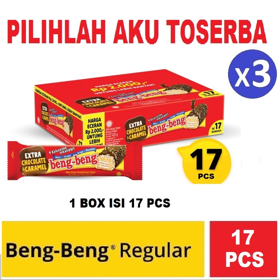 

Beng-Beng Regular - Beng-Beng Coklat - (1 PAKET ISI 3 BOX ) - 1 BOX isi 17Pcs @ 25gr