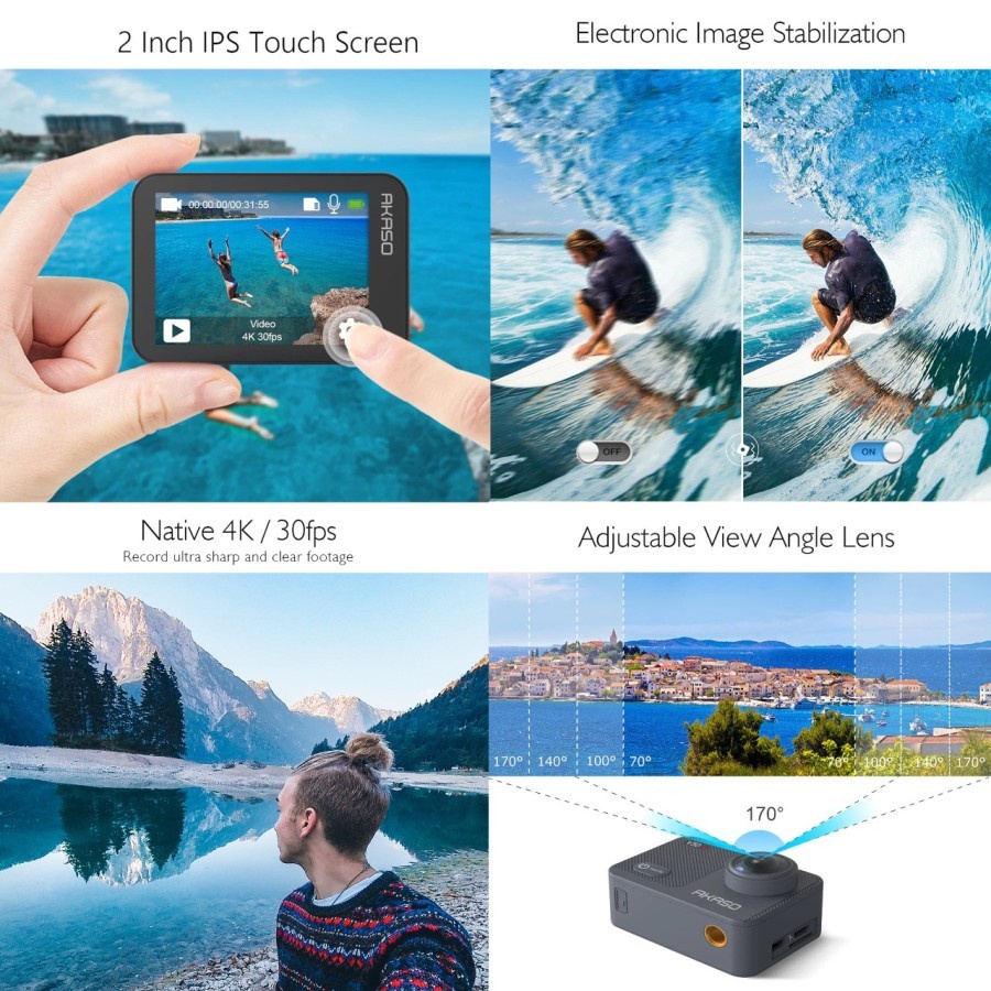 AKASO V50X ACTION CAMERA FULL HD 4K EIS WIRELESS CAM-3