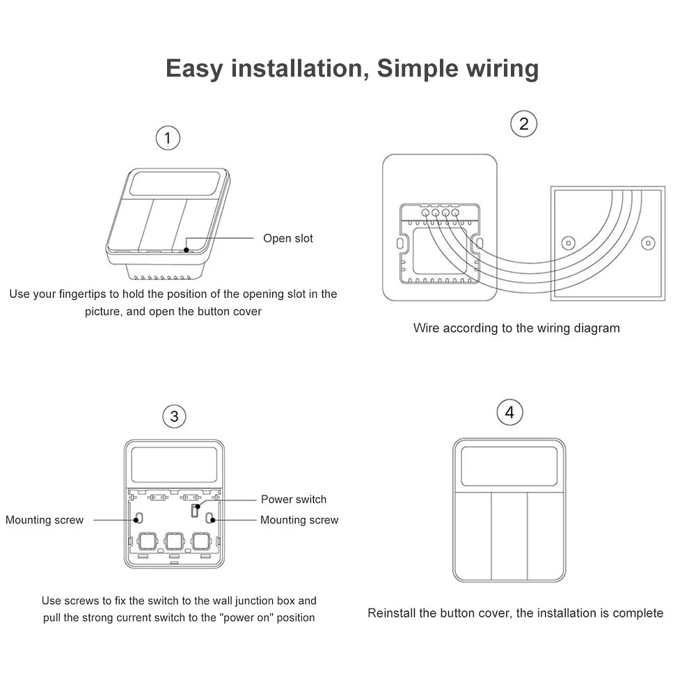 Xiaomi Smart Wall 3 Switch with Screen Temperature &amp; Humidity Saklar