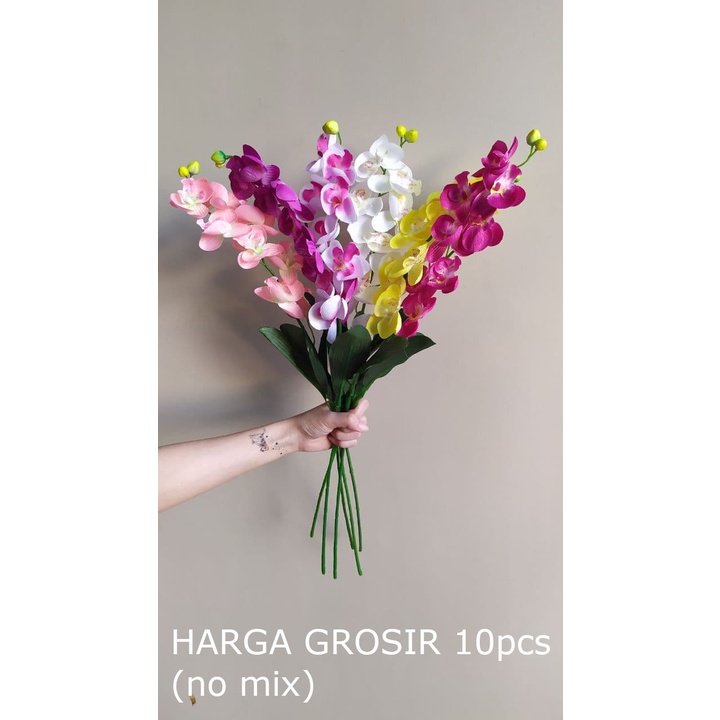 10 PCS Bunga Anggrek Hias [ HARGA GROSIR ] - Buket Bunga Plastik Artificial - Tanaman Hias Dekorasi 