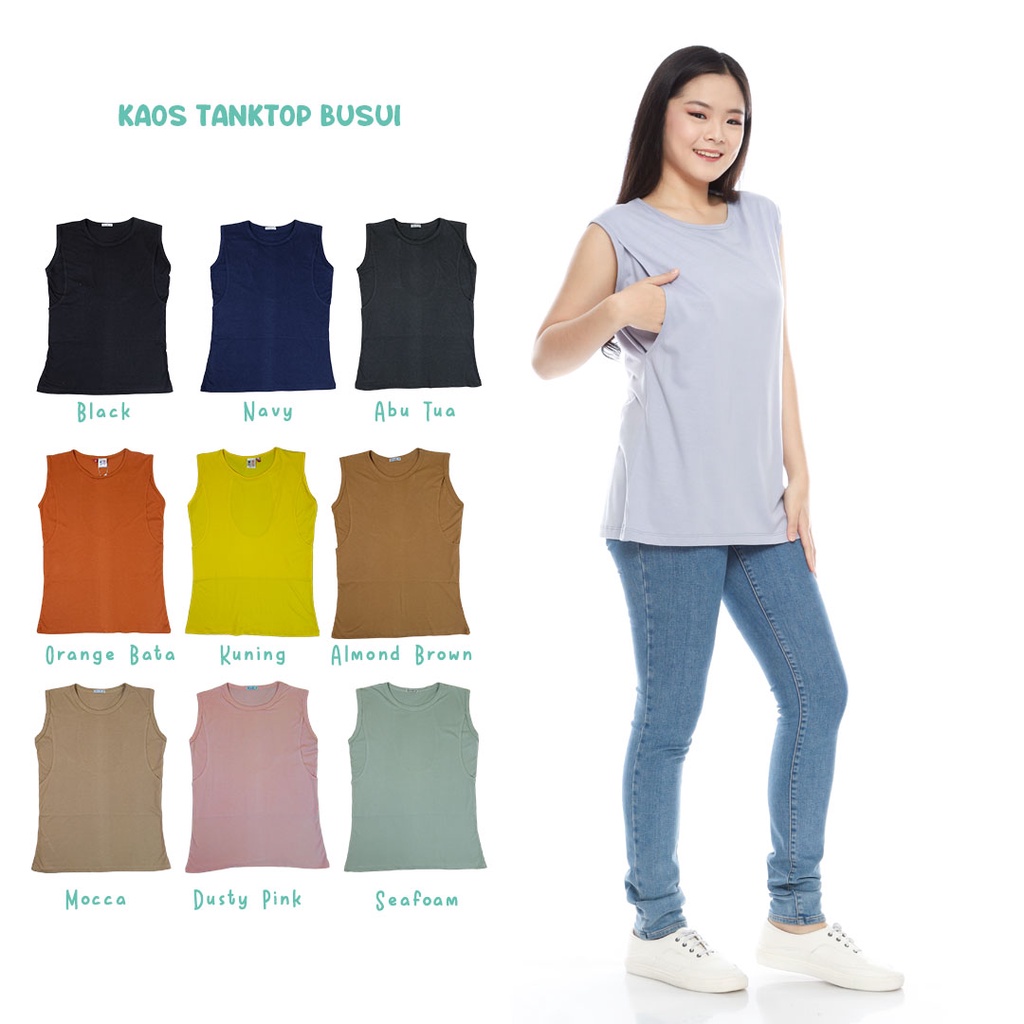 inner baju menyusui bahan Kaos bamboo tanktop busui katun kaos bambu 30s