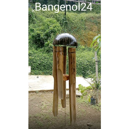 Uddjaya_ Lonceng Angin Bambu,Dekorasi Gantung Angklung Angin Wind Chime Custom Nama Aneka