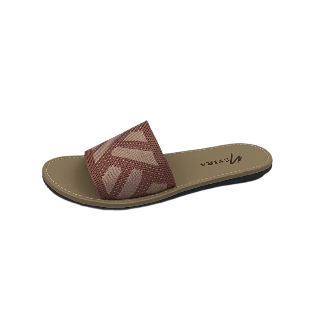 Insyira - Sandal Wanita Isyana / Sandal Selop Wanita Non Slip / Sandal Rajut Alas Krem