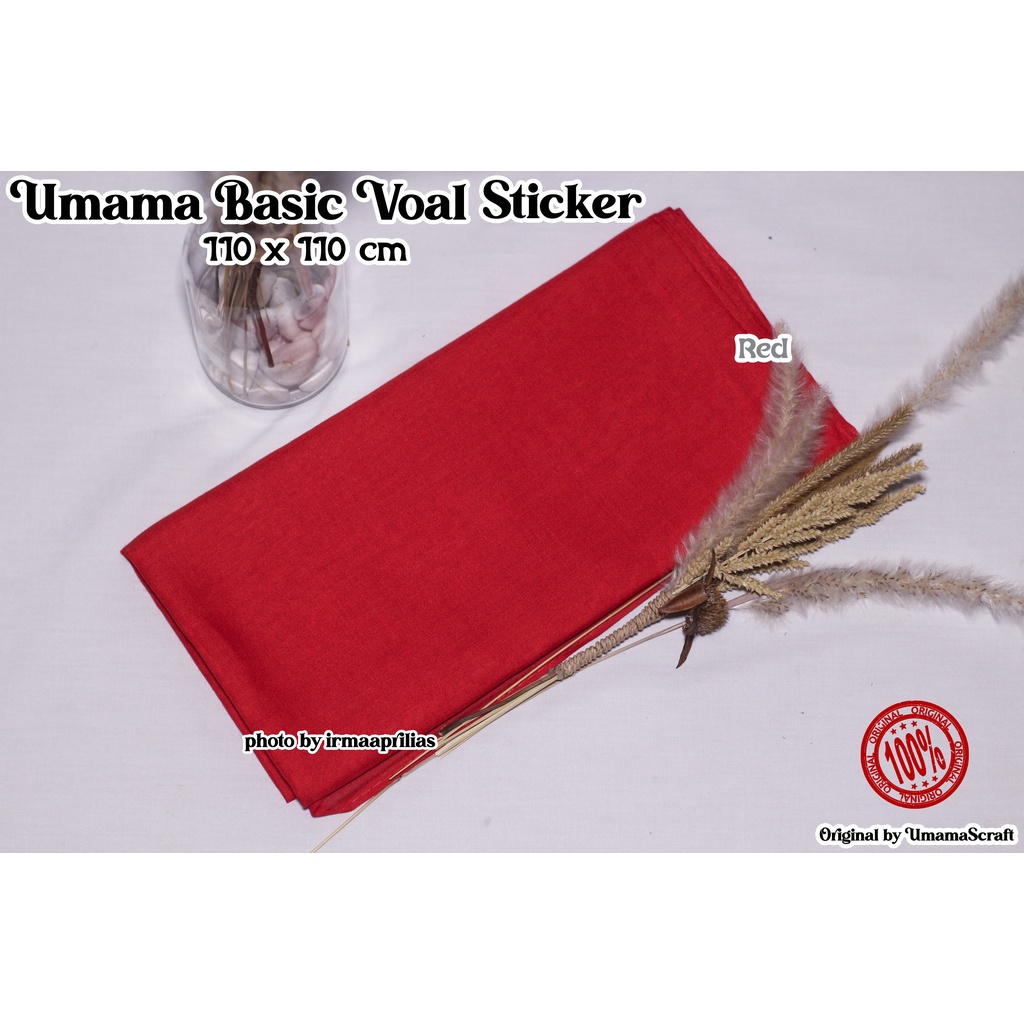 Hijab Basic Voal Umama Jilbab Segi Empat Polos Umama Kerudung Polos Segi Empat Part 2-RED