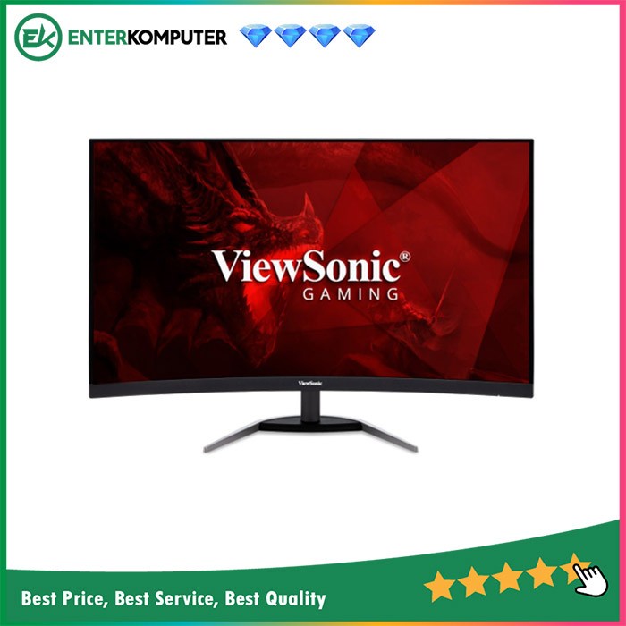 ViewSonic 31.5&quot; VX3268-2KPC-MHD 144Hz QHD Curved Gaming Monitor