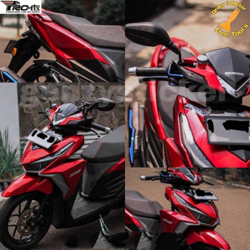 Stiker Skotlet Motor Merah Candy Glossy