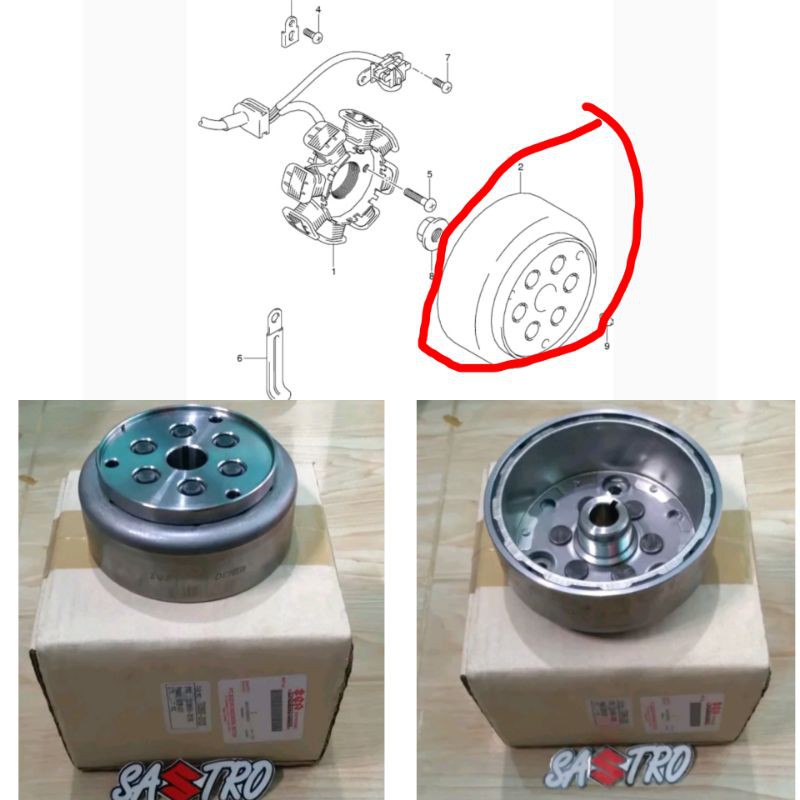 rotor assy rumah mangkok magnet spul spull satria fu raider 150  fu injeksi GSX R S bandit ori