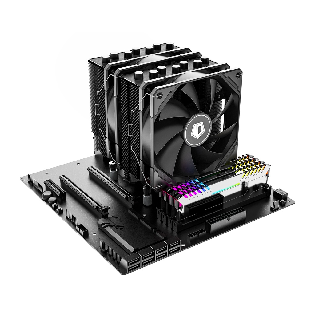 ID-COOLING SE-207-XT ADVANCED BLACK | Twin Tower 120mm CPU Cooler