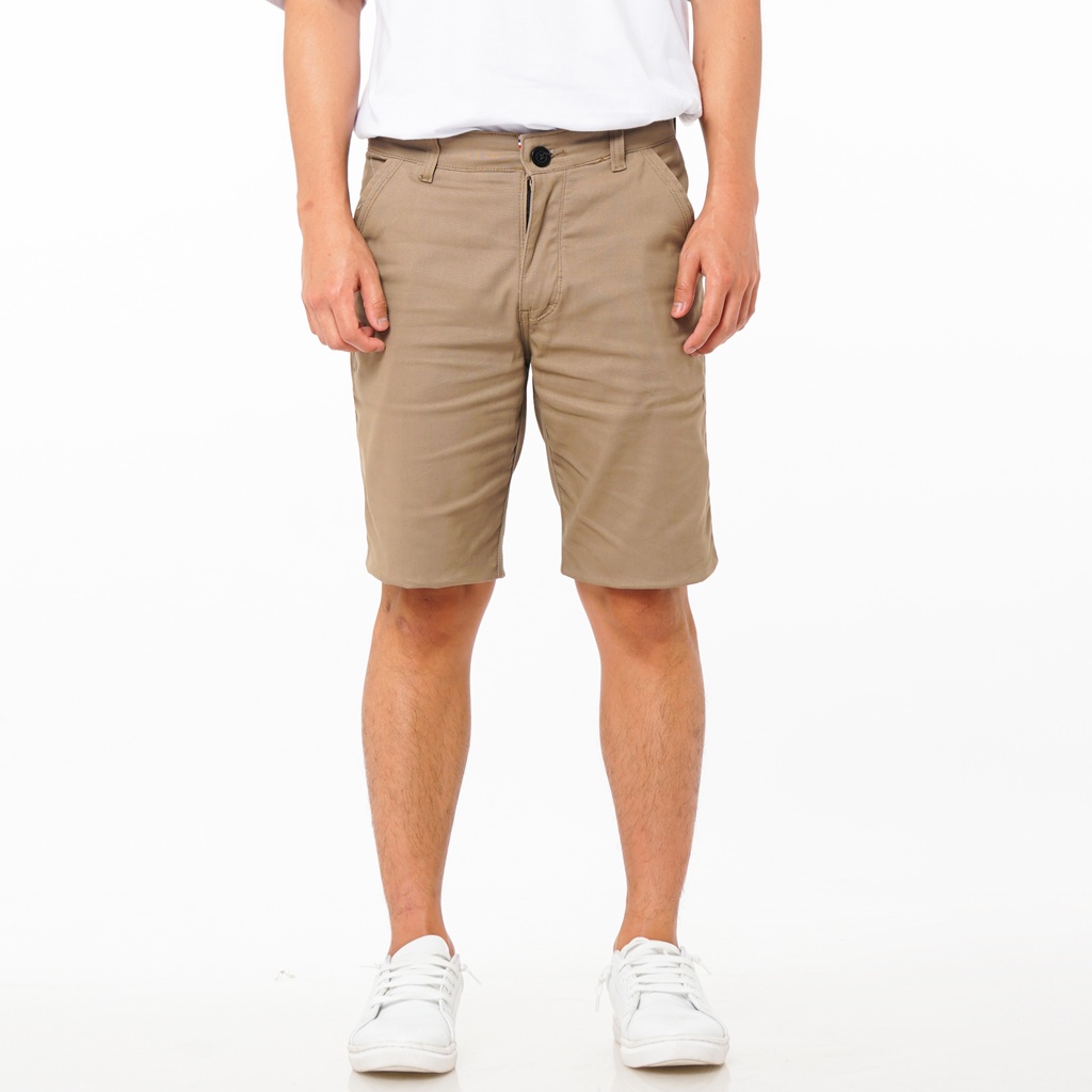 SANVANINA Celana Chino Pendek Slim Fit Khaki | Short Chino Khaki EA-026C