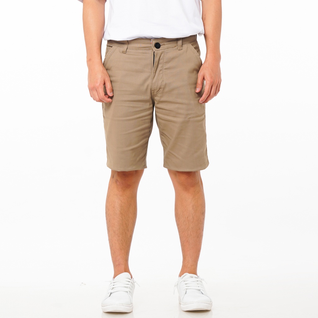 SANVANINA Celana Chino Pendek Slim Fit Khaki | Short Chino Khaki EA-026C