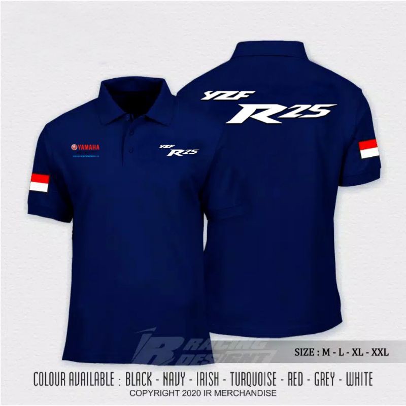 Polo Shirt YZF Yamaha R25 T-shirt Otomotif Distro Motor Yamaha R25 Series Edition - Razkacollection1