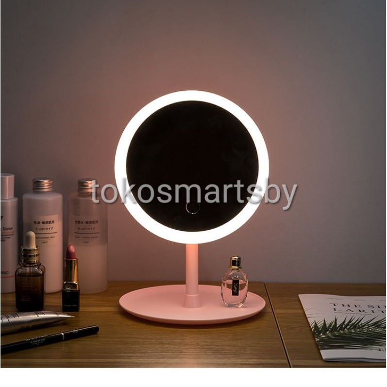Lampu LED Mirror Kotak Oval Bulat 15 cm Cermin Make Up Dengan Lampu LED / LED Mirror Touch Sensor / Kaca Rias