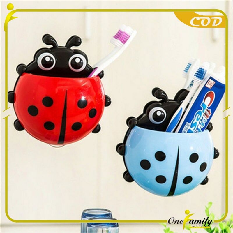 Tempat Sikat Gigi Odol / Pasta Gigi Bentuk Kumbang Tempel Ladybug