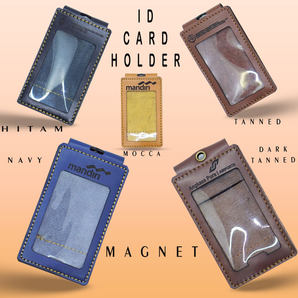 

ID CARD HOLDER KULIT SAPI Magnet | FREE LOGO & NAMA