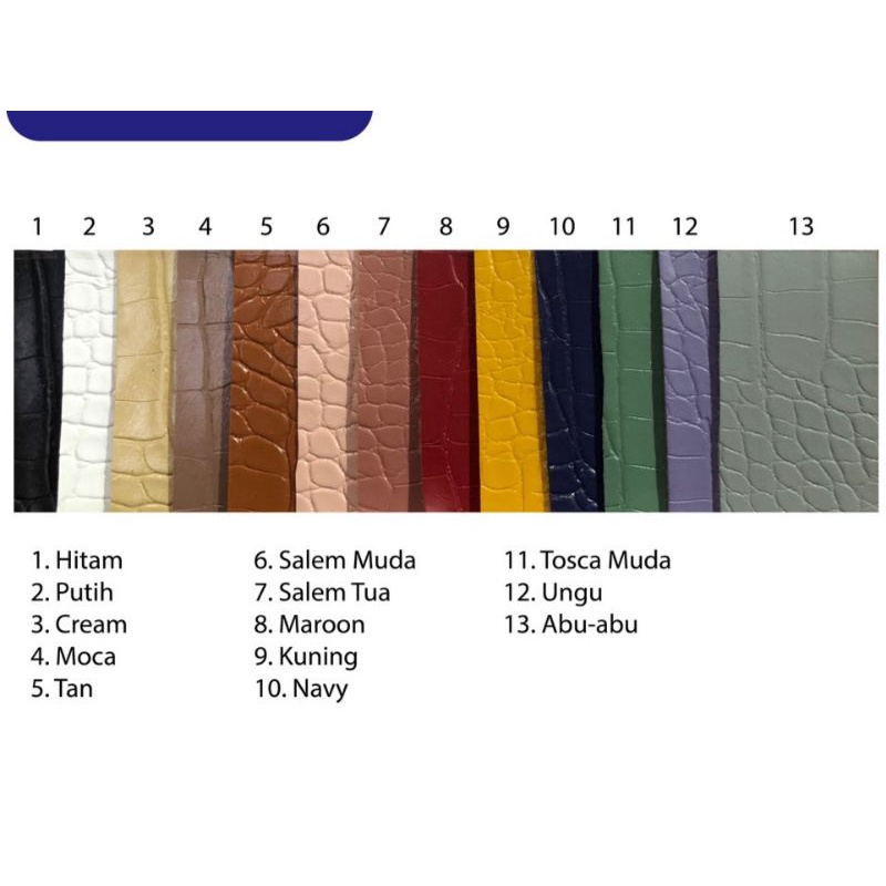 Bahan croco meteran semi doff 1mtr x 1,4mtr