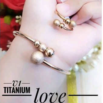 Titanium Gelang Cincin Boba Rosegold 158223