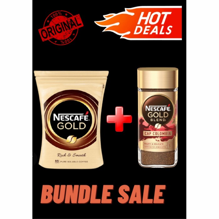 

Paket nescafe Gold reffil 170mg + Nescafe Colombia 100 gram TERMURAH