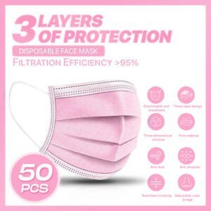 MASKER 3 PLY EARLOOP PINK