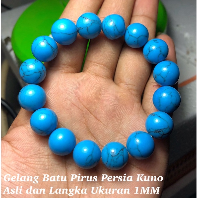 Gelang batu Pirus Kuno Ukuran 8mm dan 10mm
