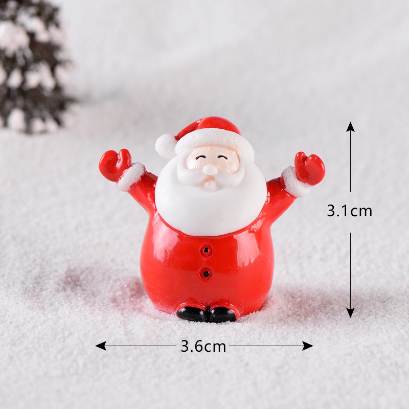 1pc Ornamen Miniatur Santa Claus Elk Snowman Untuk Dekorasi Natal