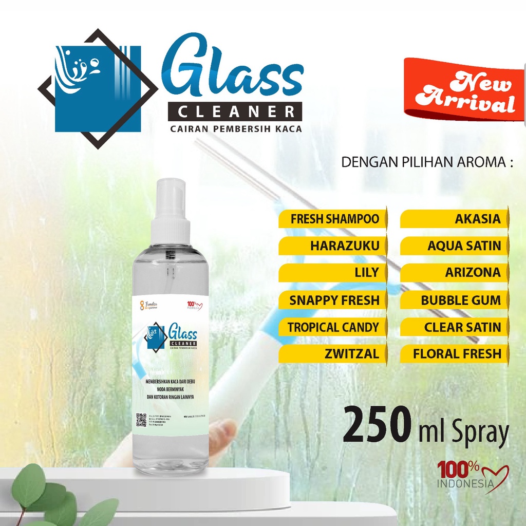 Cairan Pembersih kaca Aroma Wangi Anti Amis Kemasan 250ML Spray