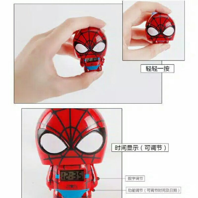 JAM TANGAN ANAK KARAKTER JAM ANAK DIGITAL SUPERHERO SPIDERMAN HELLOKITY JAM ANAK PENCET BANJARMASIN