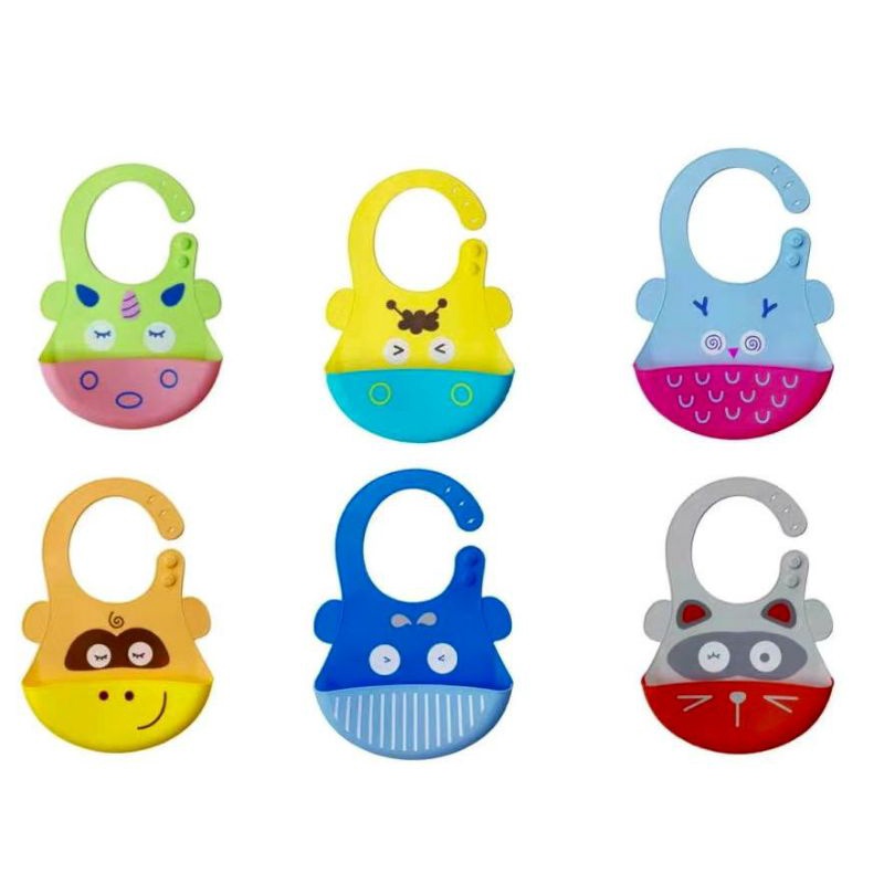 SLABER BABY BIB / Celemek Makan Bayi / Baby Bib Slaber / Bib Baby Burb Bahan Tebal Tatakan Iler Silicone silicon Motif