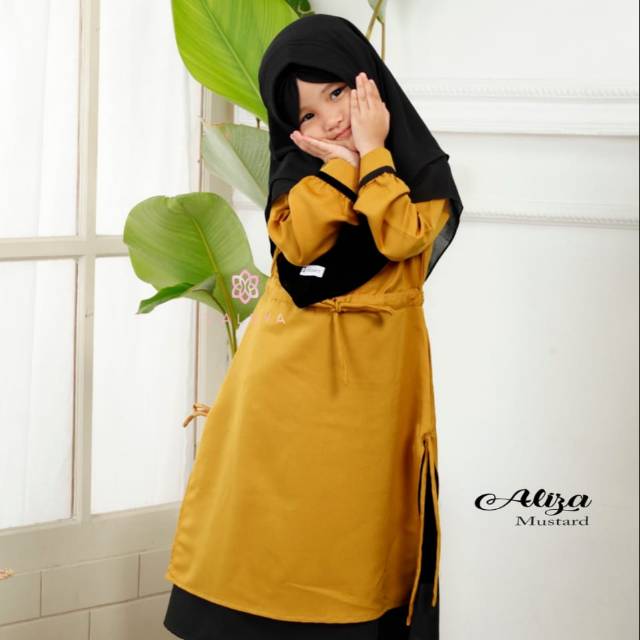 SALE Gamis Aliza size Kids - Gamis Valdya - Gamis Dress Anak Perempuan usia 6-10th Famset Lebaran