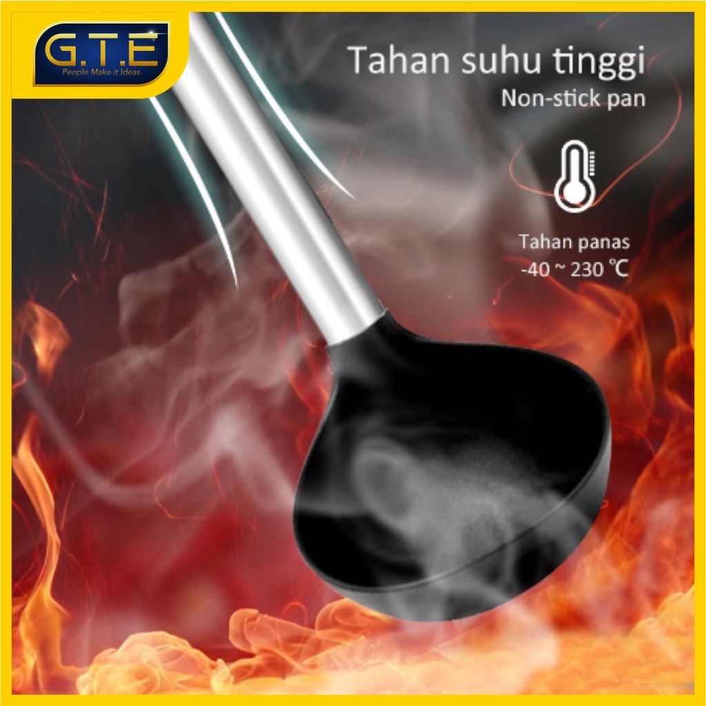 GTE | Kitchen Ware Spatula berbahan silikon food grade yang aman digunakan untuk memasak tidak mudah Lengket /Kitchenware spatula SET