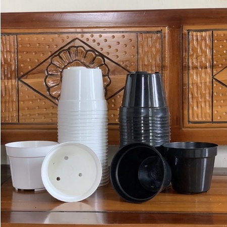 [JM_Garden] Pot Bunga / Pot Kaktus / Pot Plastik Bulat Diameter 12cm (Satuan)