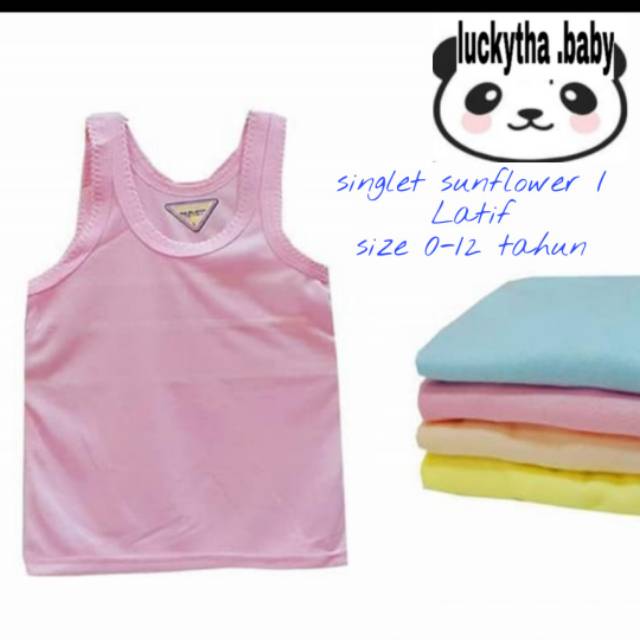 (6pcs)Singlet bayi dan anak sunflower,al latif/ singlet balita / singlet cotton / kaos kutang bayi /